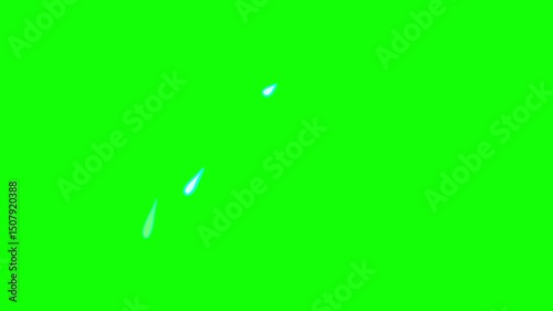 Sweat Drop Motion Graphic on Green Screen Background