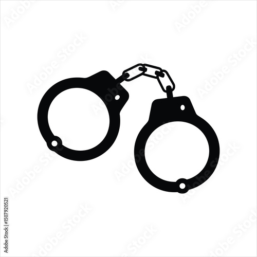 Black handcuffs icon illustration