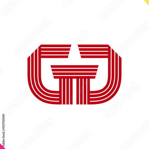 Parallel Line Monogram Initial Logo Logo Letter G and G