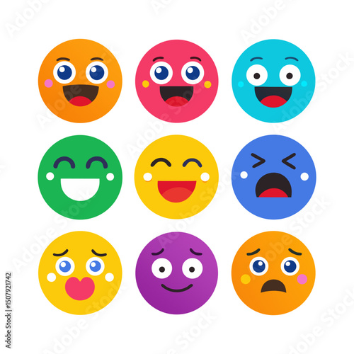 Colorful Emoticon Faces Collection