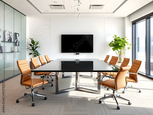 Office table for business concept, in meeting room,