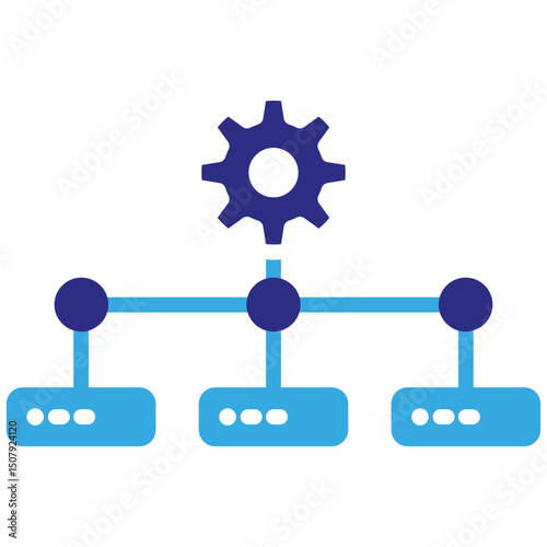 Data management solid dual color icon. Simple vector icon design in solid color style. Editable vector format
