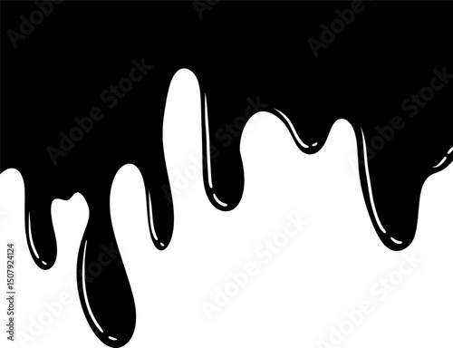 shiny black ink melt design