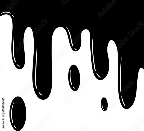 black ink melts from above