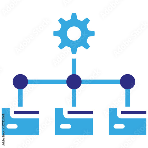 Data management solid dual color icon. Simple vector icon design in solid color style. Editable vector format