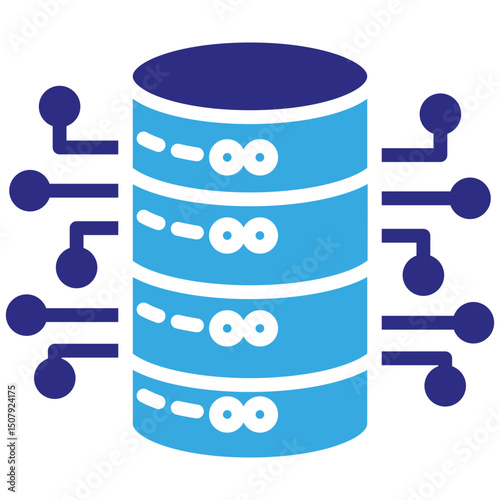 Server solid dual color icon. Simple vector icon design in solid color style. Editable vector format