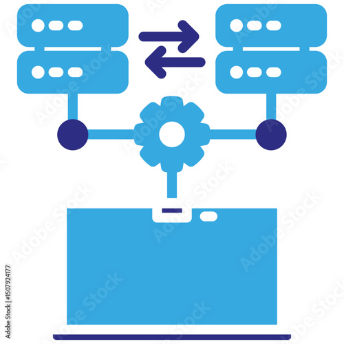 Migration solid dual color icon. Simple vector icon design in solid color style. Editable vector format
