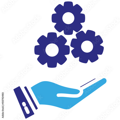 Maintenance solid dual color icon. Simple vector icon design in solid color style. Editable vector format