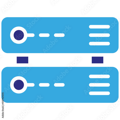 Database solid dual color icon. Simple vector icon design in solid color style. Editable vector format