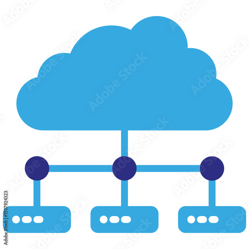 Data center solid dual color icon. Simple vector icon design in solid color style. Editable vector format