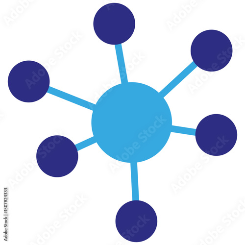 Networking solid dual color icon. Simple vector icon design in solid color style. Editable vector format