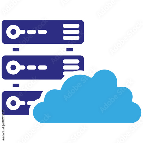 Database solid dual color icon. Simple vector icon design in solid color style. Editable vector format