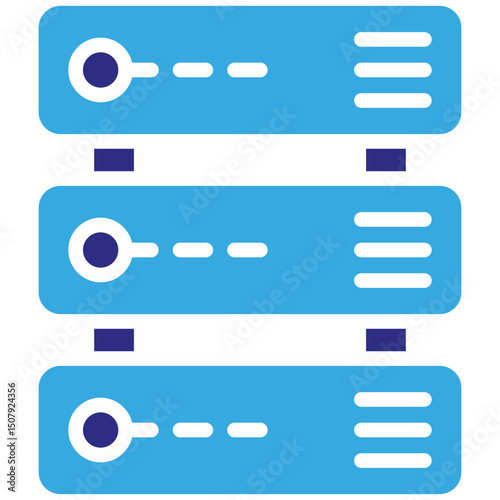Server solid dual color icon. Simple vector icon design in solid color style. Editable vector format
