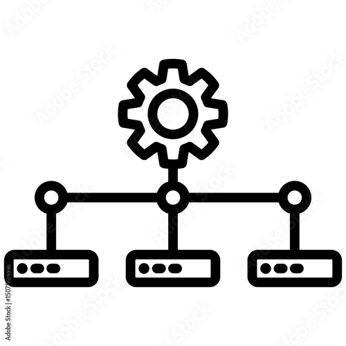 Data management outline icon. Simple vector icon design in outline style. Editable vector format