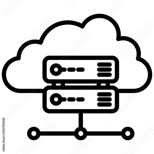Cloud storage outline icon. Simple vector icon design in outline style. Editable vector format