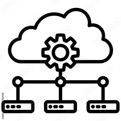 Cloud storage outline icon. Simple vector icon design in outline style. Editable vector format