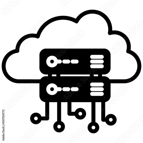 Server mixed glyph icon. Simple vector icon design in glyph style. Editable vector format