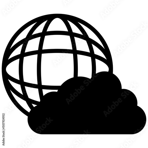 Cloud storage mixed glyph icon. Simple vector icon design in glyph style. Editable vector format