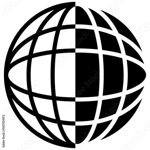 Globe mixed glyph icon. Simple vector icon design in glyph style. Editable vector format