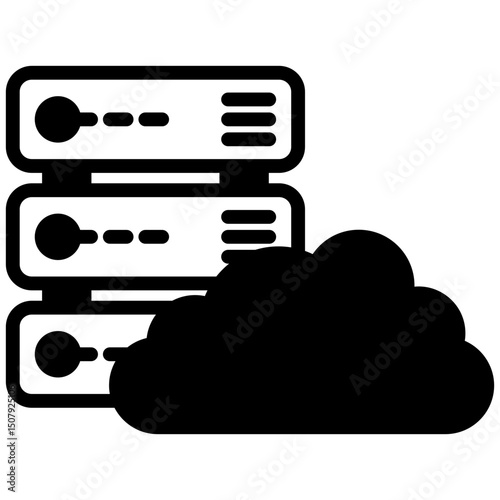 Database mixed glyph icon. Simple vector icon design in glyph style. Editable vector format