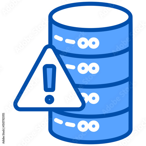 Database blue color icon. Simple vector icon design in blue color style. Editable vector format