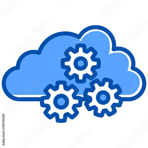 Cloud blue color icon. Simple vector icon design in blue color style. Editable vector format