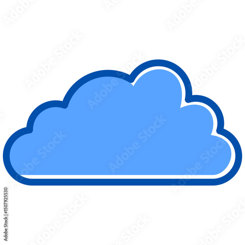 Cloud blue color icon. Simple vector icon design in blue color style. Editable vector format