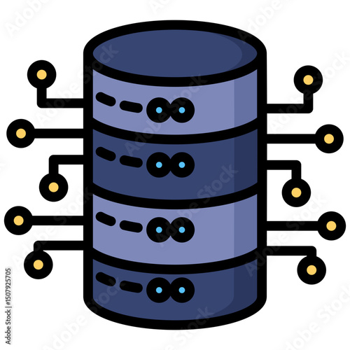 Server lineal color icon. Simple vector icon design in lineal color style. Editable vector format