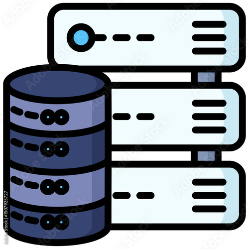 Database lineal color icon. Simple vector icon design in lineal color style. Editable vector format