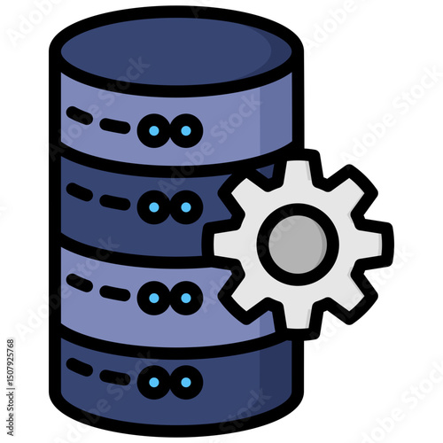 Database lineal color icon. Simple vector icon design in lineal color style. Editable vector format