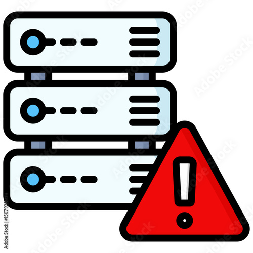 Network server lineal color icon. Simple vector icon design in lineal color style. Editable vector format