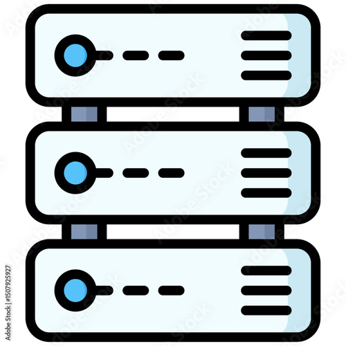 Server lineal color icon. Simple vector icon design in lineal color style. Editable vector format