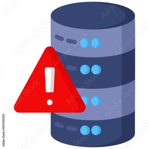 Database flat color icon. Simple vector icon design in flat color style. Editable vector format