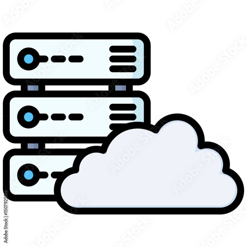 Database lineal color icon. Simple vector icon design in lineal color style. Editable vector format