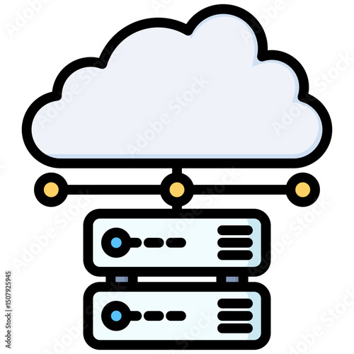 Hosting lineal color icon. Simple vector icon design in lineal color style. Editable vector format