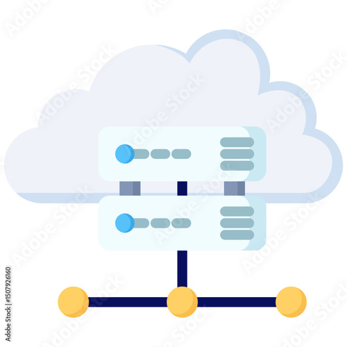 Cloud storage flat color icon. Simple vector icon design in flat color style. Editable vector format