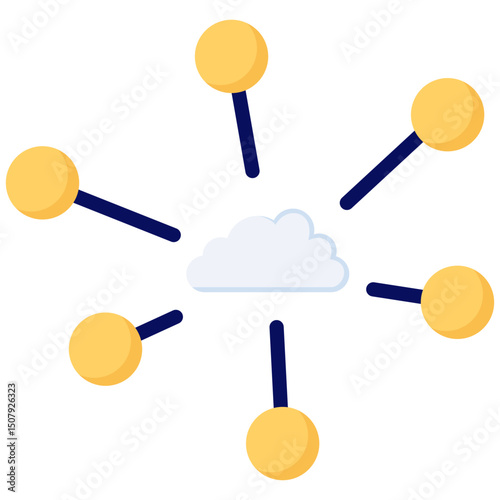 Data center flat color icon. Simple vector icon design in flat color style. Editable vector format