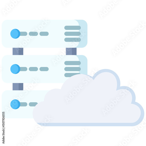 Database flat color icon. Simple vector icon design in flat color style. Editable vector format