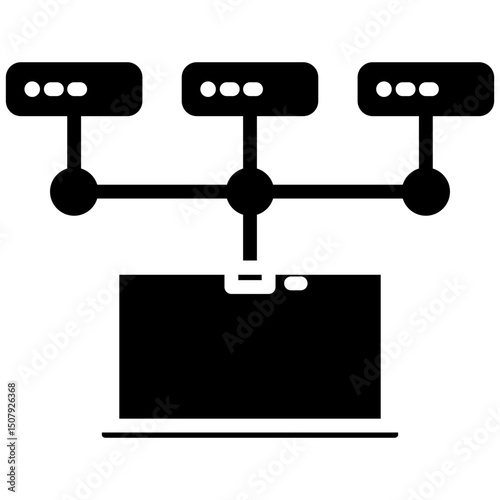 Server gylph icon. Simple vector icon design in gylph style. Editable vector format