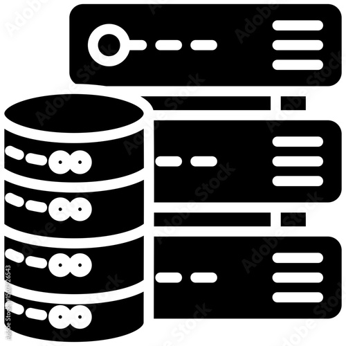 Database gylph icon. Simple vector icon design in gylph style. Editable vector format