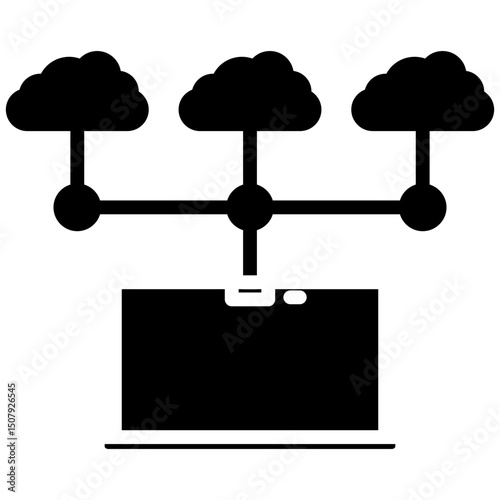 Cloud gylph icon. Simple vector icon design in gylph style. Editable vector format