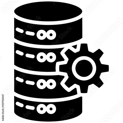 Database gylph icon. Simple vector icon design in gylph style. Editable vector format