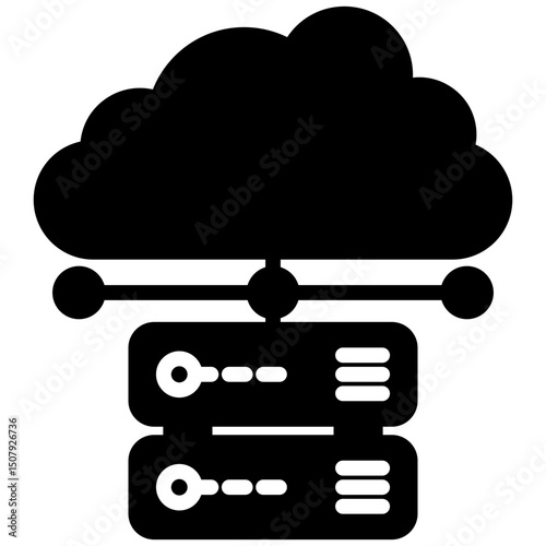 Hosting gylph icon. Simple vector icon design in gylph style. Editable vector format