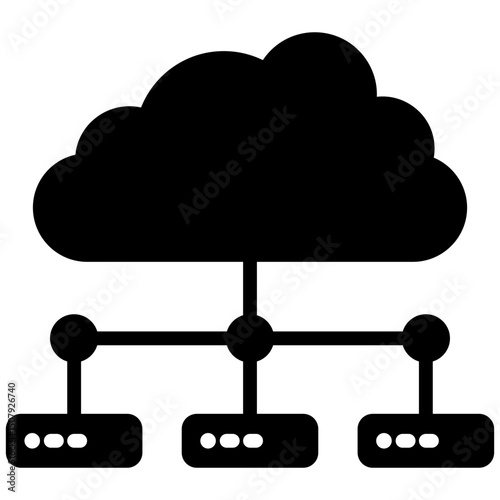 Data center gylph icon. Simple vector icon design in gylph style. Editable vector format