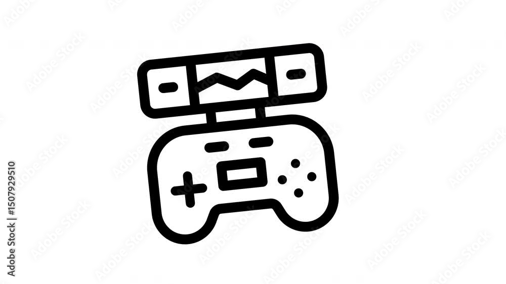 game console minimalist stroke animation