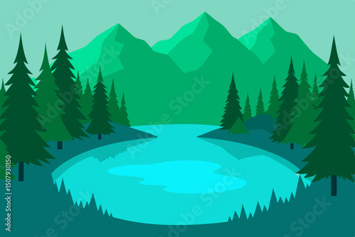 vector illustration of a winter landscape