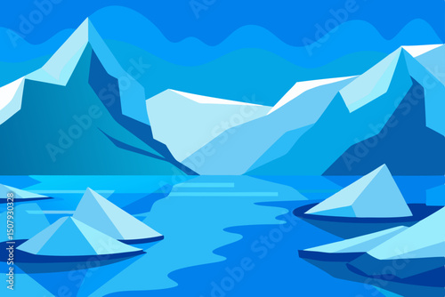 vector illustration of a mountain landscape