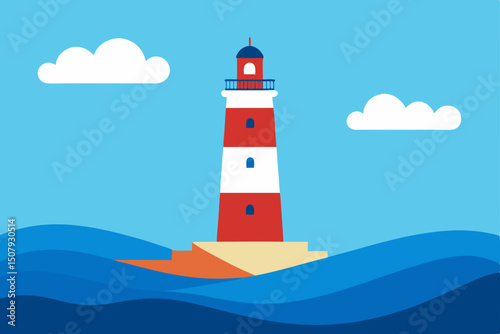 lighthouse in the background