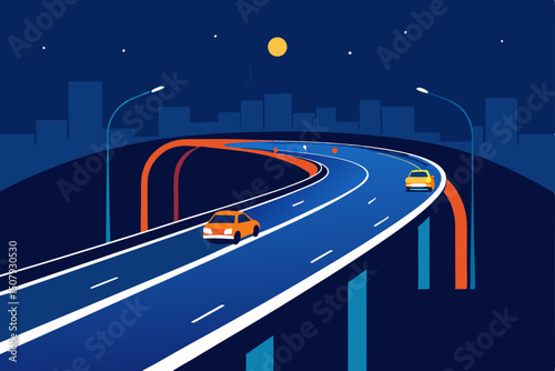 night traffic on the highway