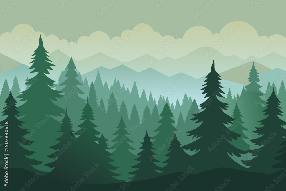 Fototapeta premium forest in the mountains